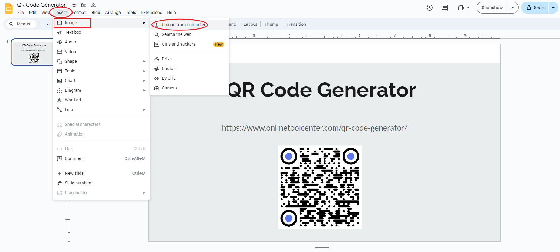 Indsæt qr-kode i powerpoint.png