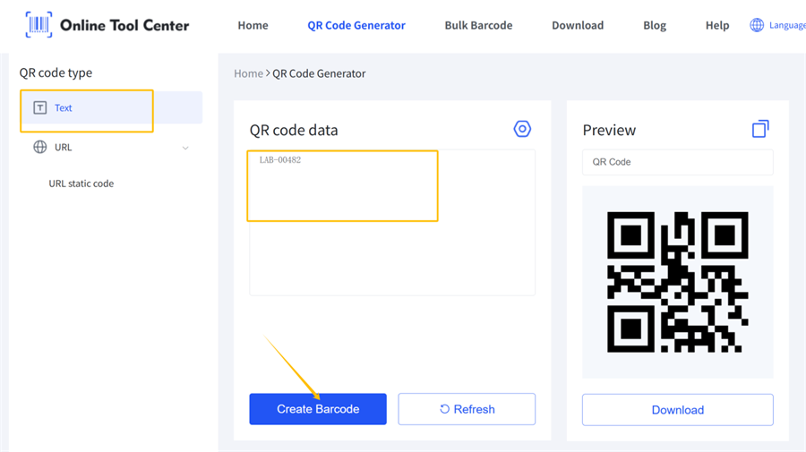 Konverter tekst til en QR-kode
