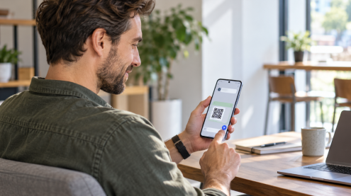 Send en QR-kode via tekst p&aring; Android