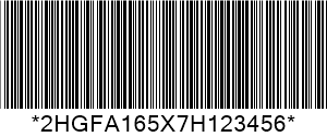 Kode 39 VIN Barcode