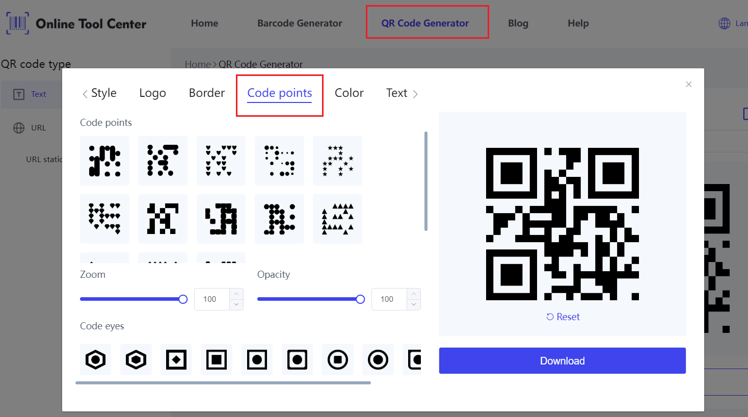 oprette QR-koder med Dots.png