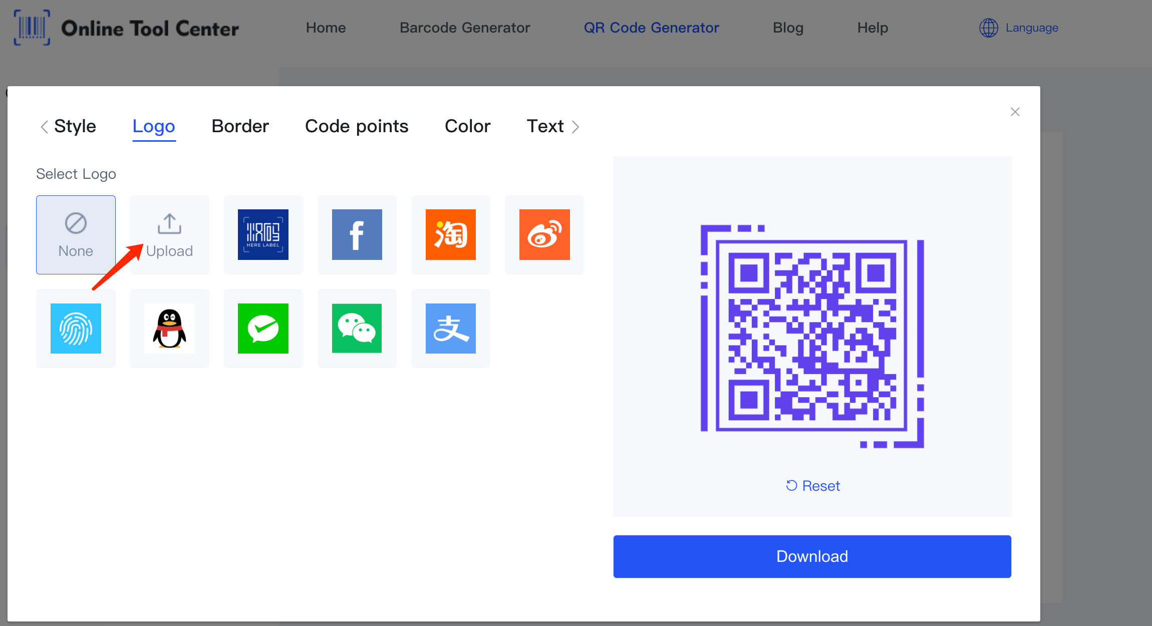 uploade logoer i qr code generator.png