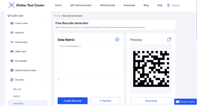 Erate UID Data Matrix kode