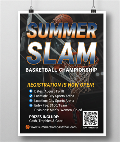 basketball turnering registrering med QR kode