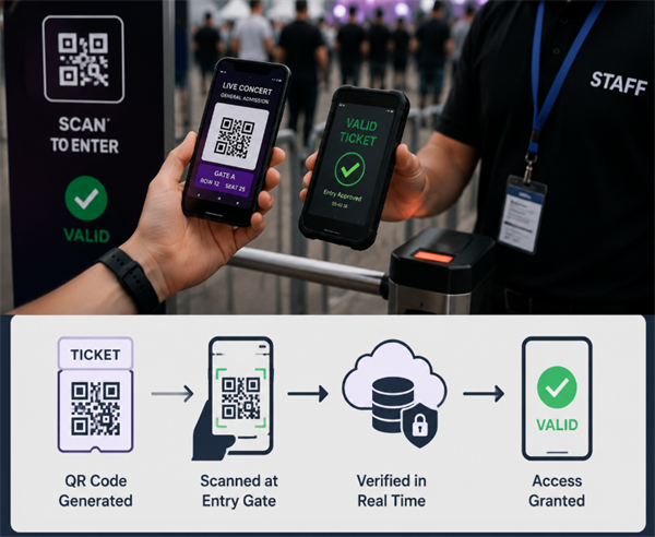 how QR code ticket validation work Hvordan validering af billetter med QR-kode fungerer