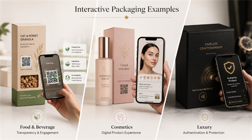 Interactive packaging examples Eksempler på interaktiv emballage