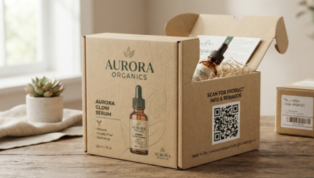 QR-kode p&aring; produktpakke